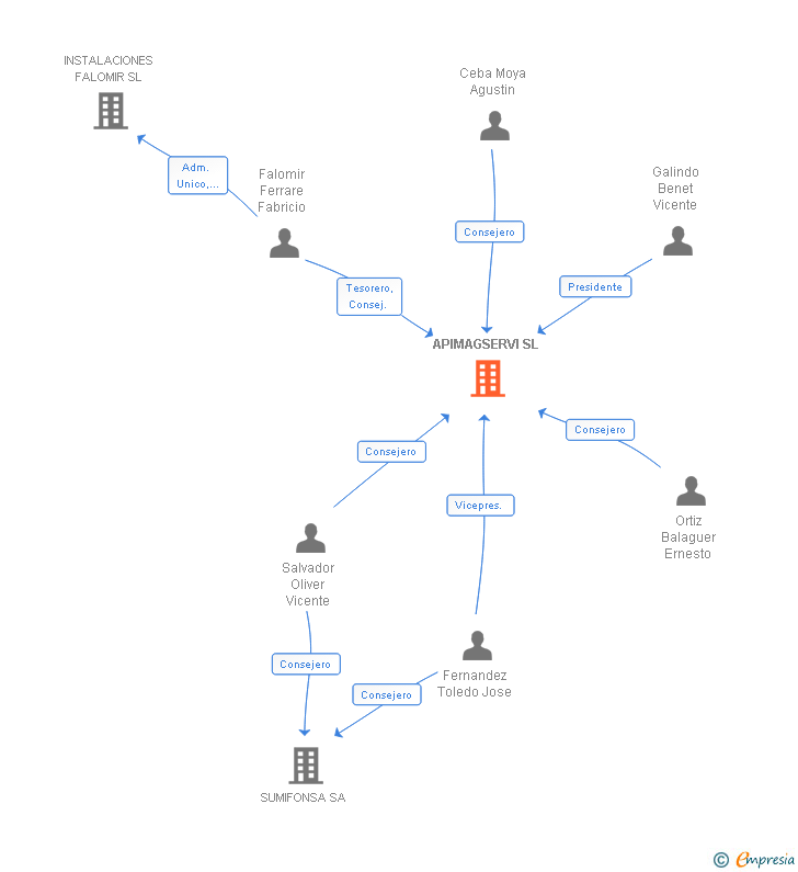 Vinculaciones societarias de APIMAGSERVI SL