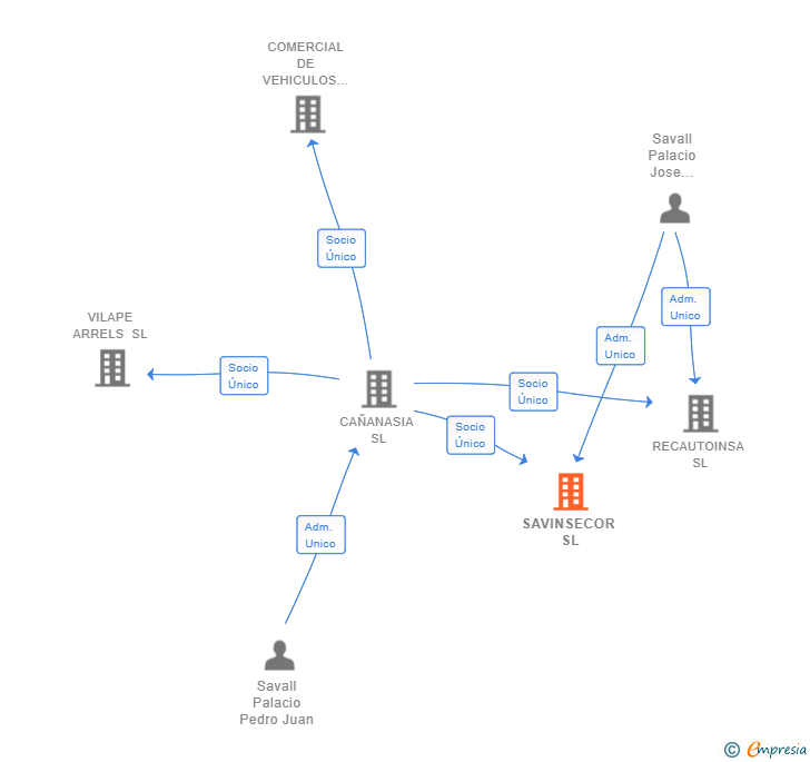 Vinculaciones societarias de SAVINSECOR SL