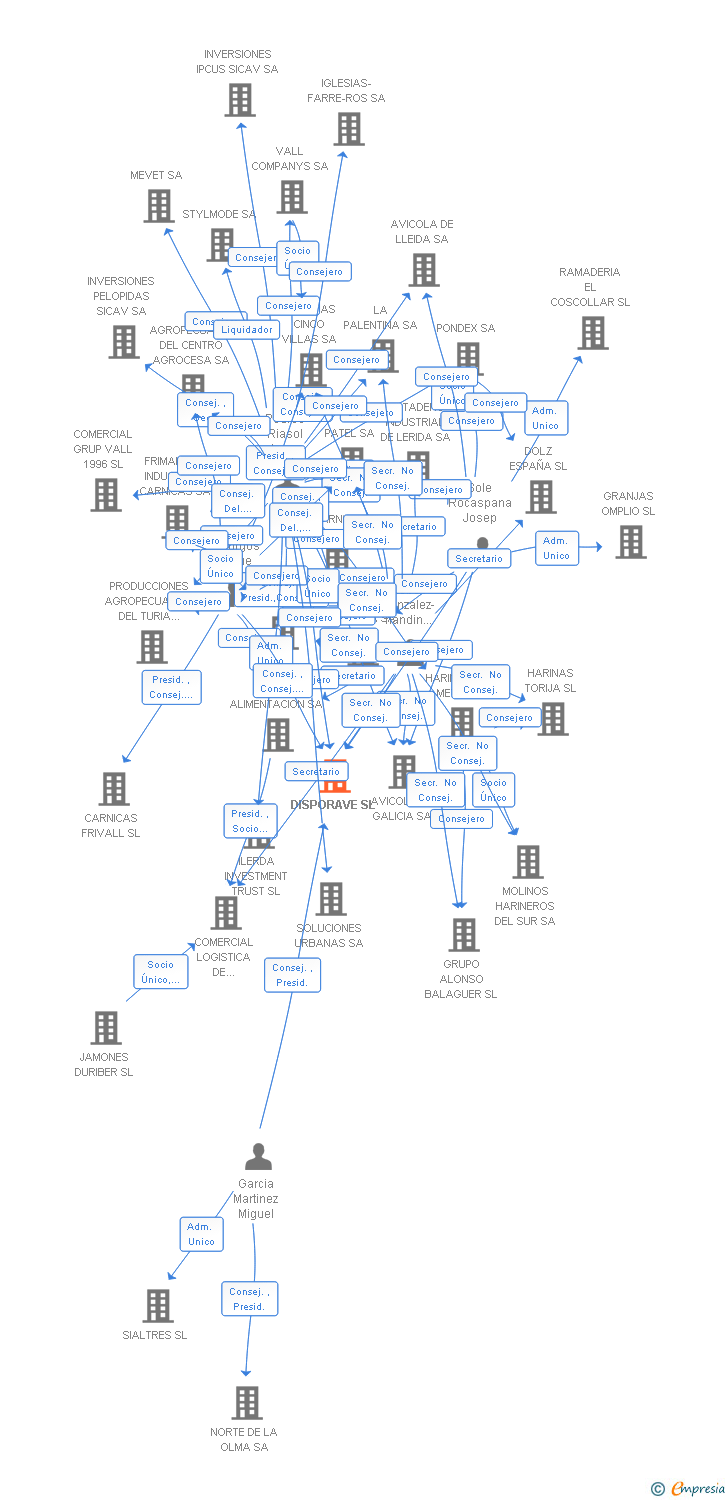 Vinculaciones societarias de DISPORAVE SL