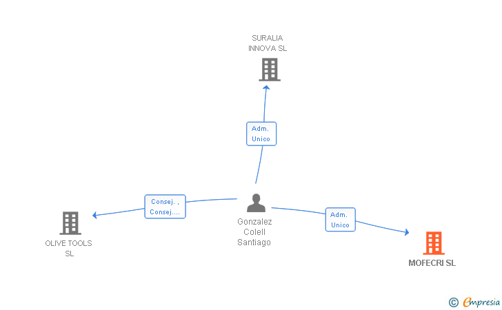 Vinculaciones societarias de MOFECRI SL