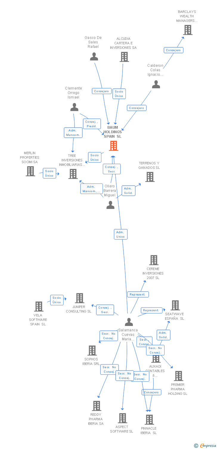 Vinculaciones societarias de BAUM HOLDINGS SPAIN SL