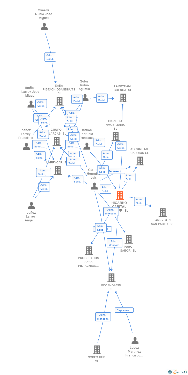 Vinculaciones societarias de HICARHO CAPITAL GROUP SL