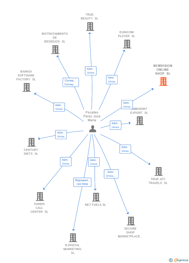 Vinculaciones societarias de NEWVISION ONLINE SHOP SL