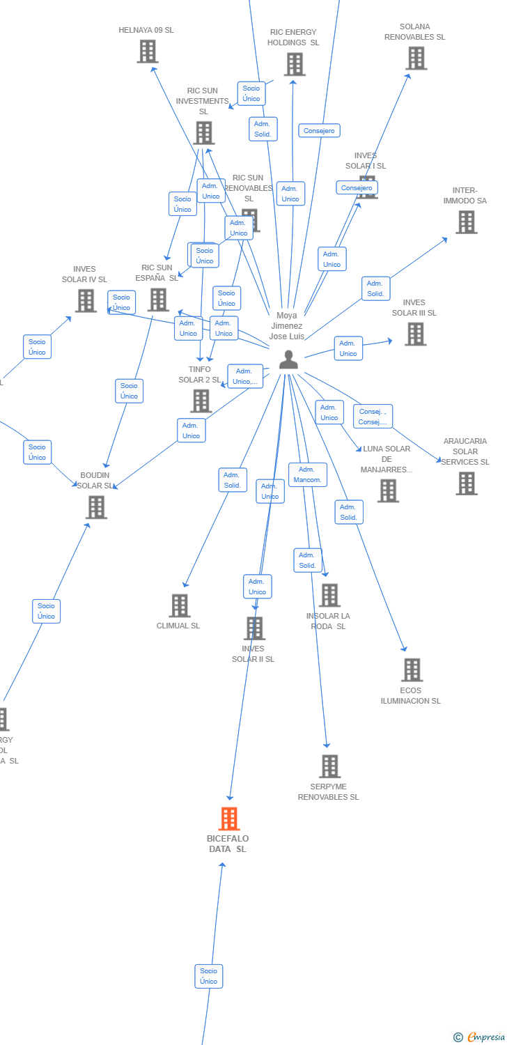 Vinculaciones societarias de BICEFALO DATA SL