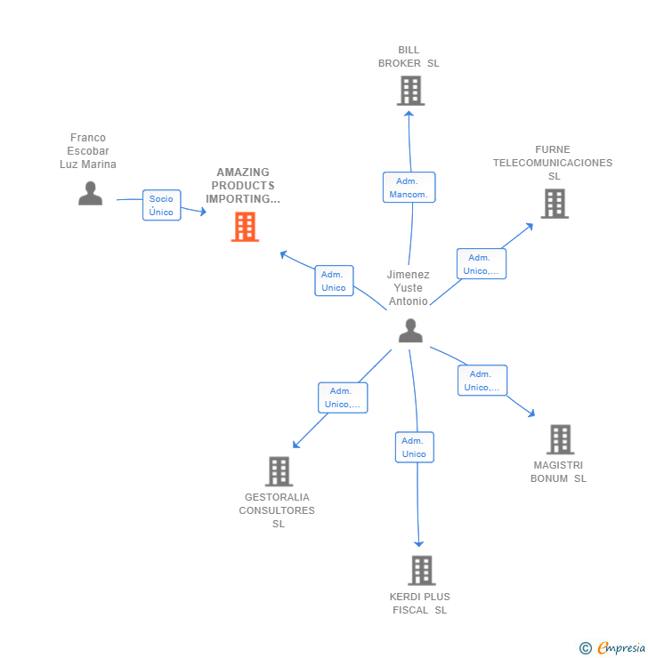 Vinculaciones societarias de AMAZING PRODUCTS IMPORTING SL