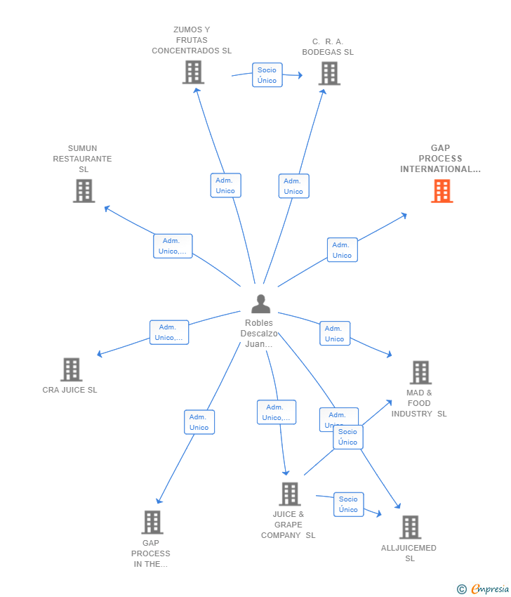 Vinculaciones societarias de GAP PROCESS INTERNATIONAL SL