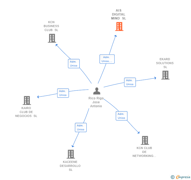 Vinculaciones societarias de AIS DIGITAL MIND SL