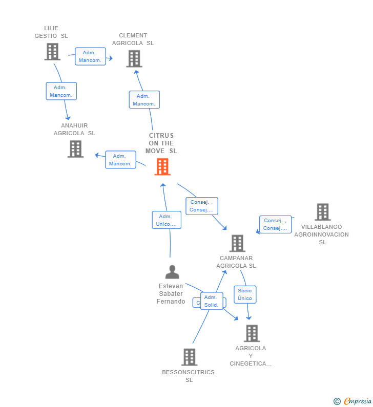 Vinculaciones societarias de CITRUS ON THE MOVE SL