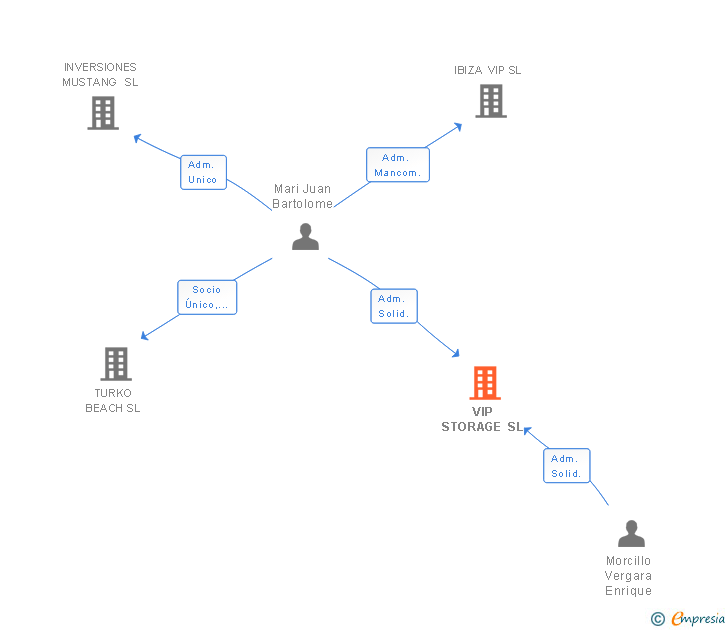 Vinculaciones societarias de VIP STORAGE SL