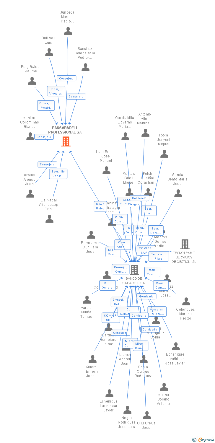 Vinculaciones societarias de BANSABADELL PROFESSIONAL SA