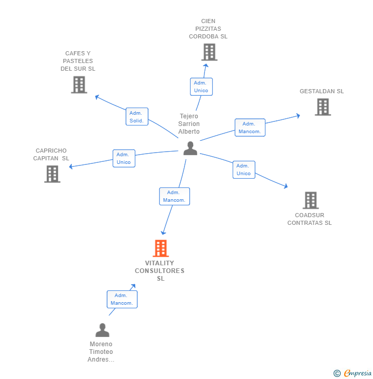 Vinculaciones societarias de VITALITY CONSULTORES SL