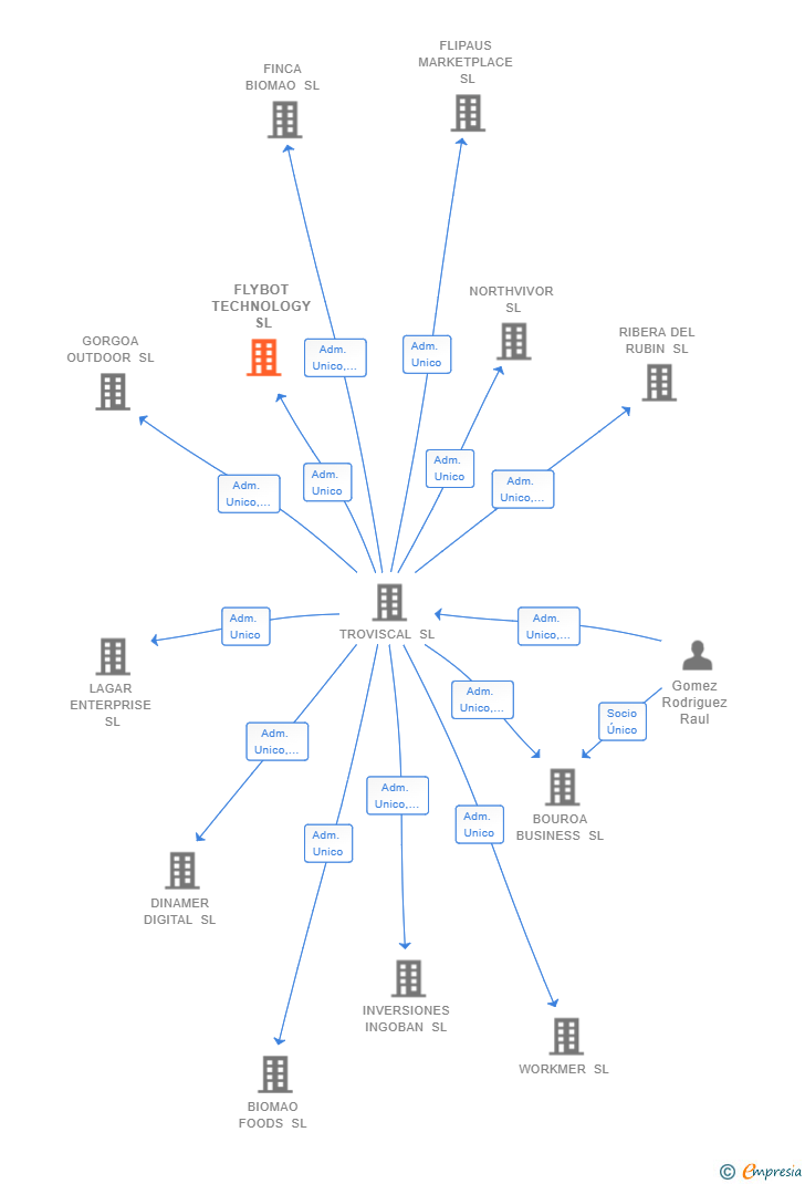 Vinculaciones societarias de FLYBOT TECHNOLOGY SL