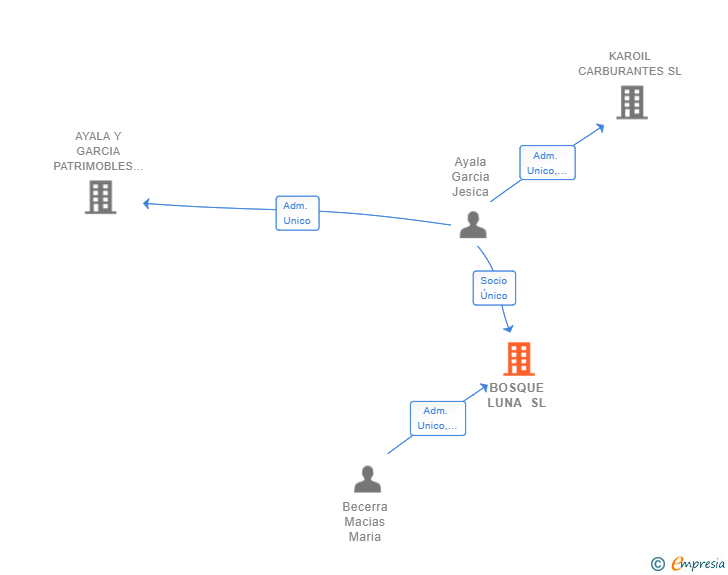 Vinculaciones societarias de BOSQUE LUNA SL