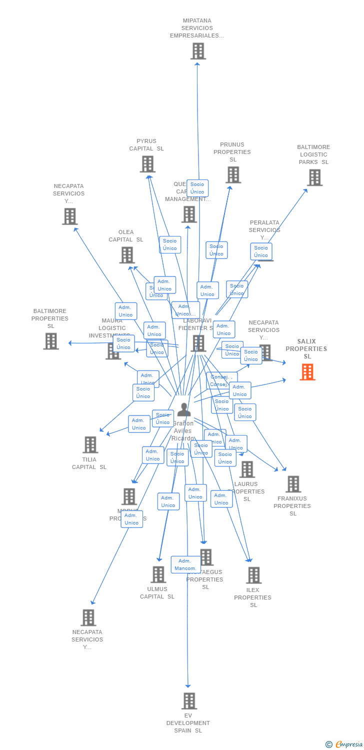 Vinculaciones societarias de SALIX PROPERTIES SL