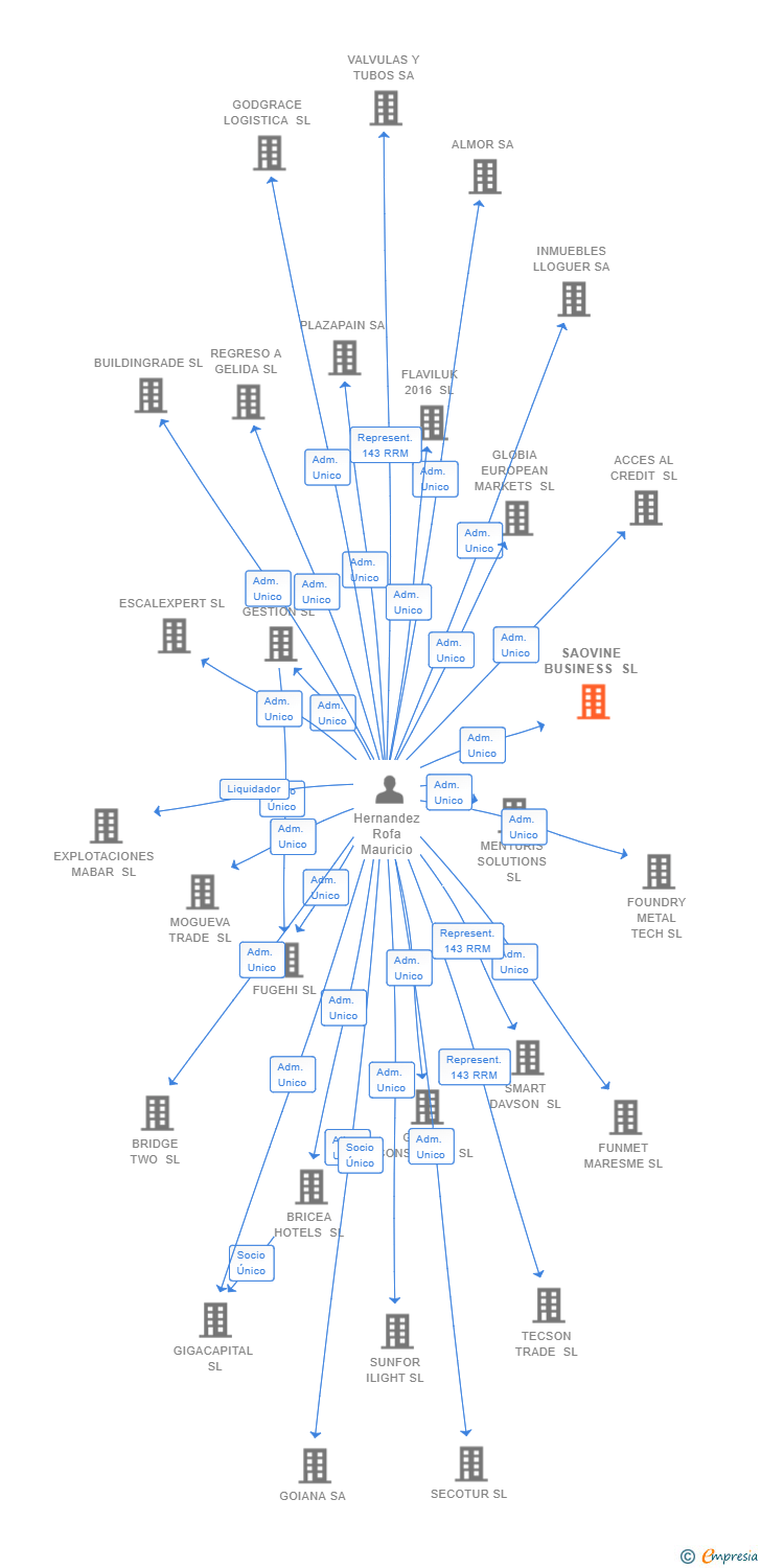 Vinculaciones societarias de SAOVINE BUSINESS SL