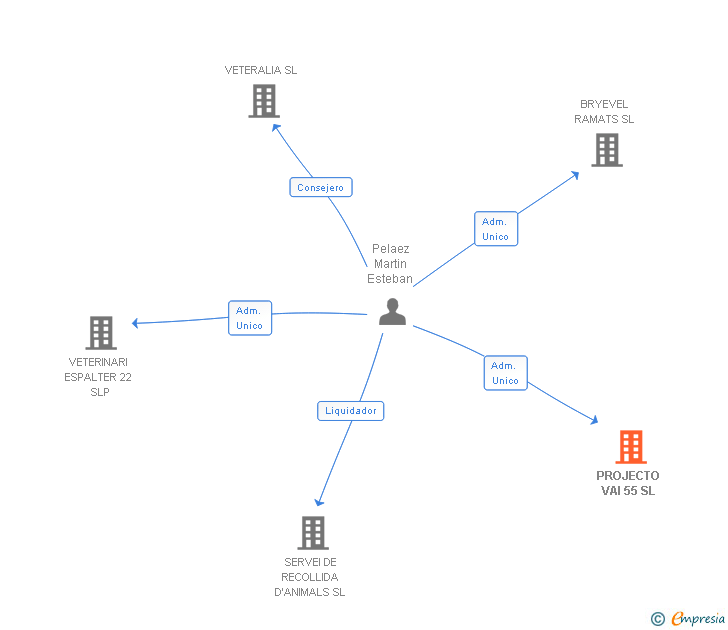 Vinculaciones societarias de PROJECTO VAI 55 SL