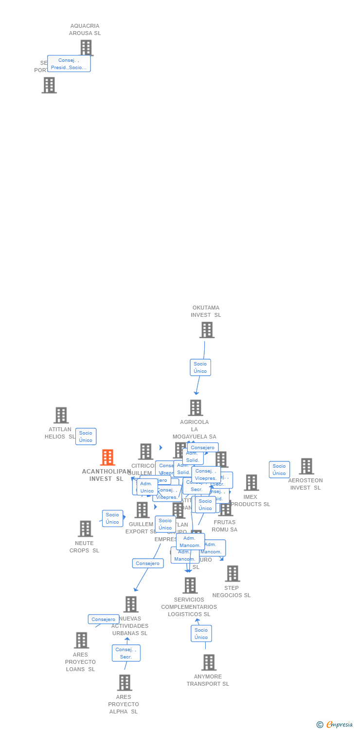 Vinculaciones societarias de ACANTHOLIPAN INVEST SL