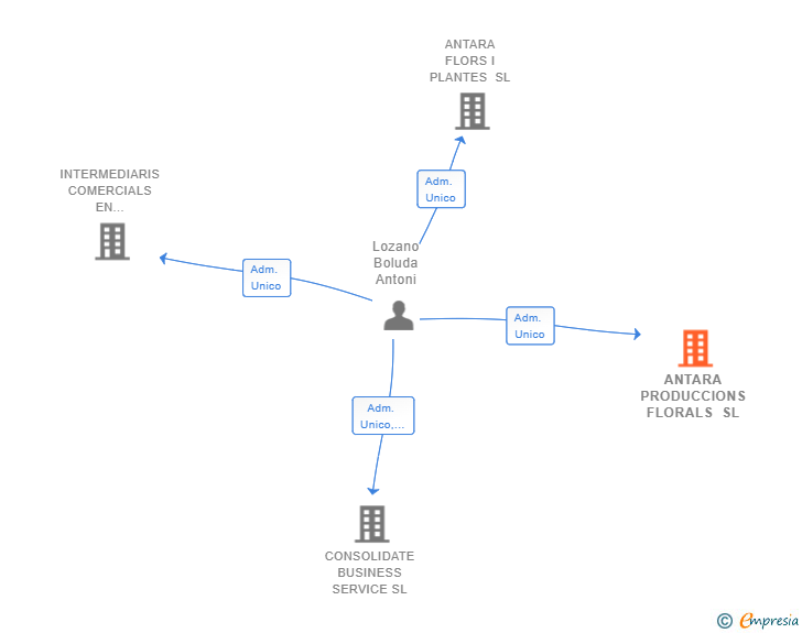 Vinculaciones societarias de ANTARA PRODUCCIONS FLORALS SL