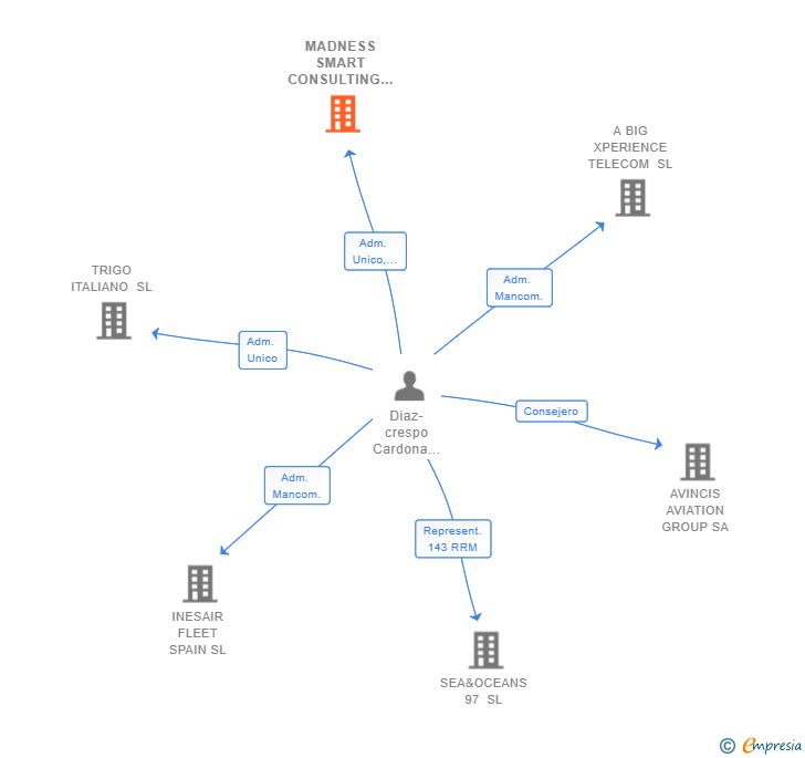 Vinculaciones societarias de MADNESS SMART CONSULTING SL