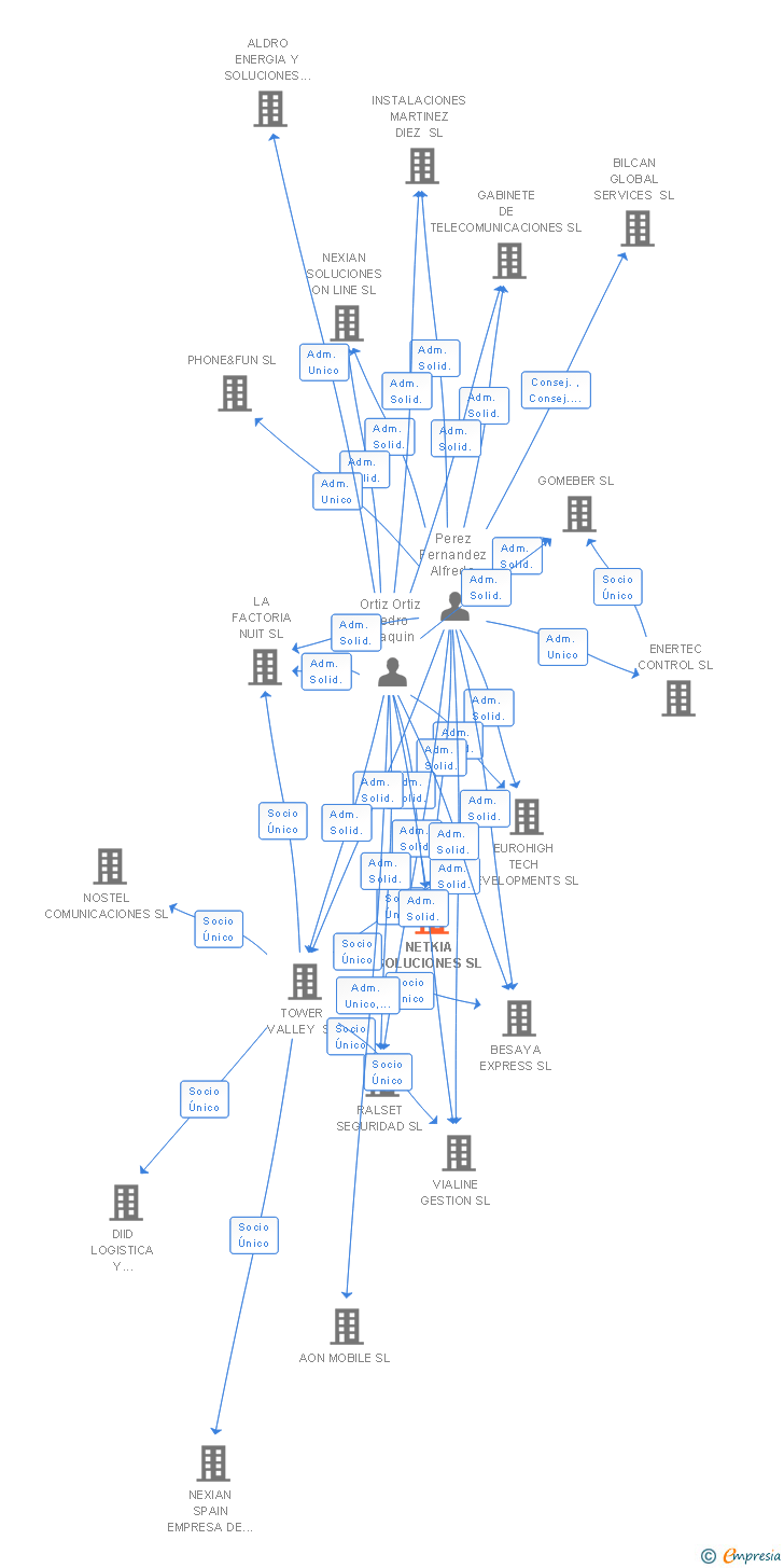 Vinculaciones societarias de NETKIA SOLUCIONES SL