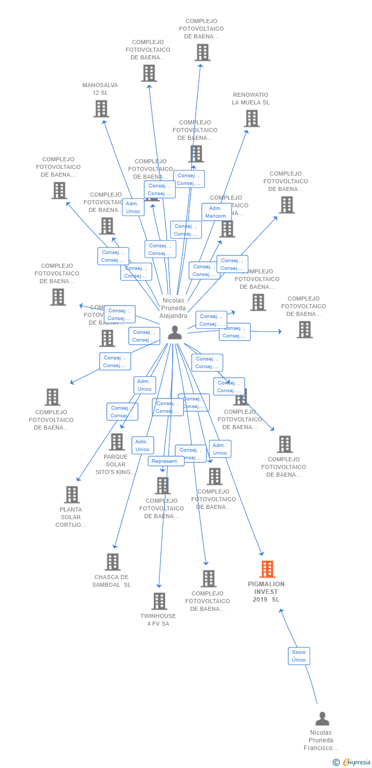 Vinculaciones societarias de PIGMALION INVEST 2019 SL