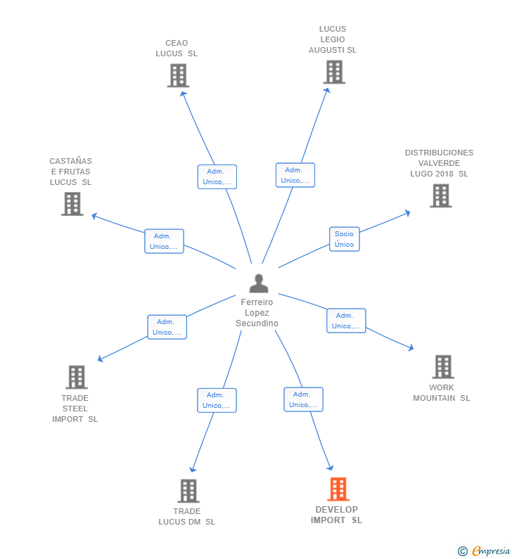 Vinculaciones societarias de DEVELOP IMPORT SL