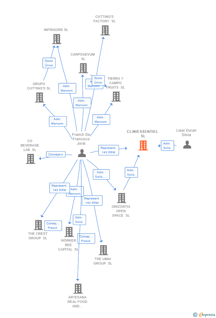 Vinculaciones societarias de CLINIESSENTIEL SL