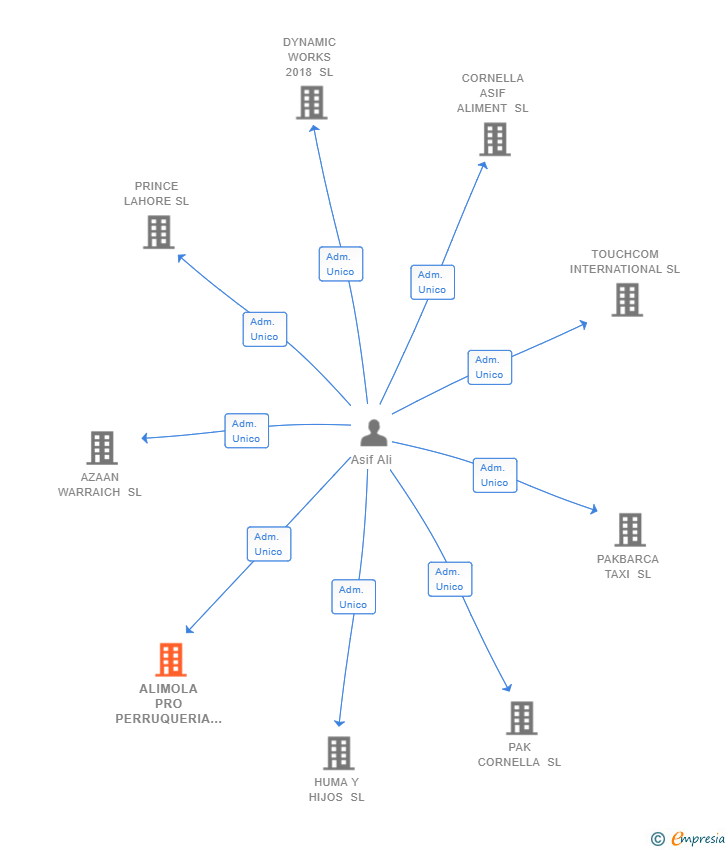 Vinculaciones societarias de ALIMOLA PRO PERRUQUERIA SL