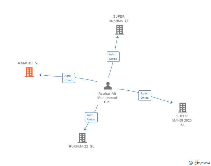 Vinculaciones societarias de AAMUBI SL