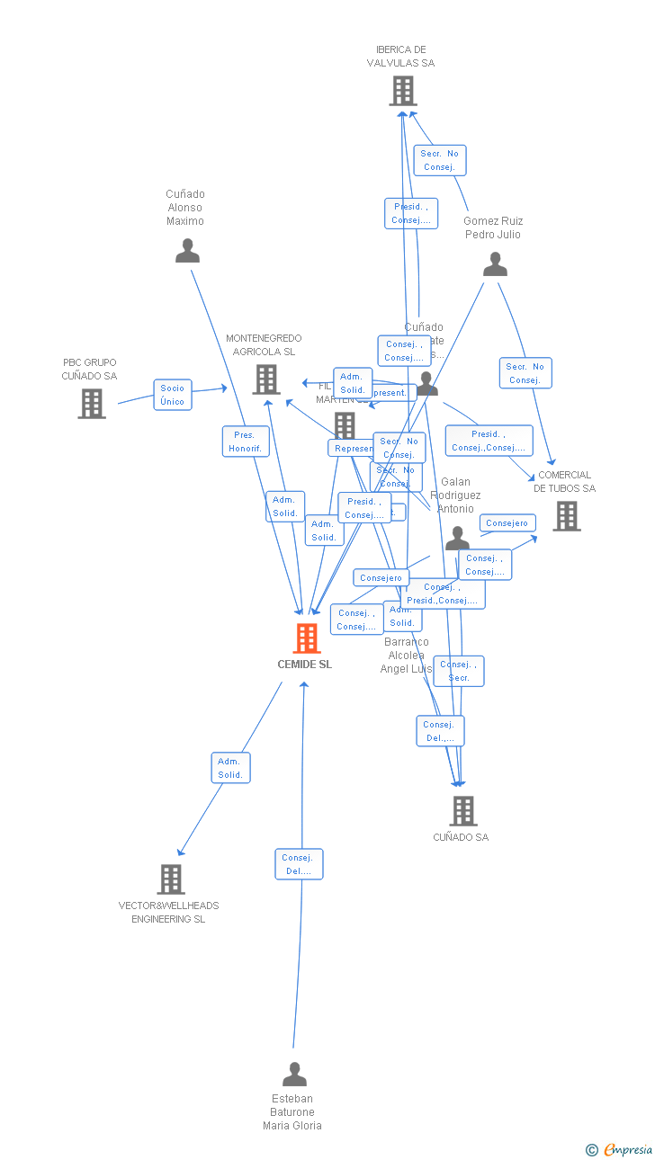 Vinculaciones societarias de CEMIDE SL
