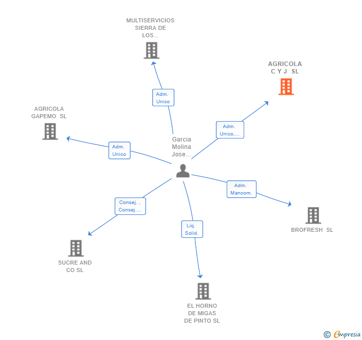 Vinculaciones societarias de AGRICOLA C Y J SL