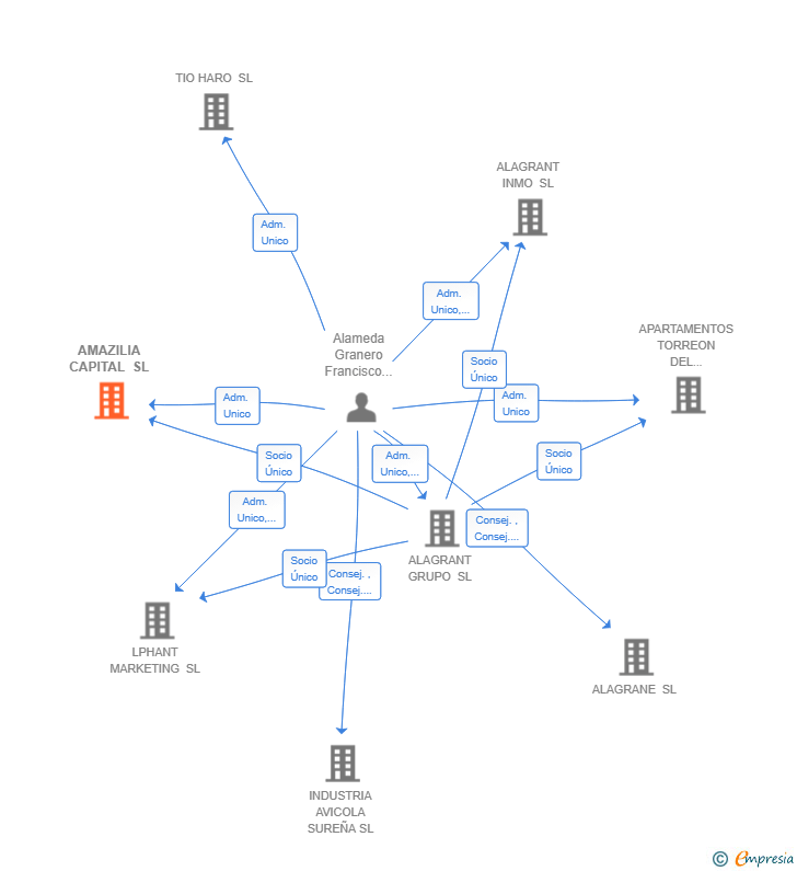 Vinculaciones societarias de AMAZILIA CAPITAL SL