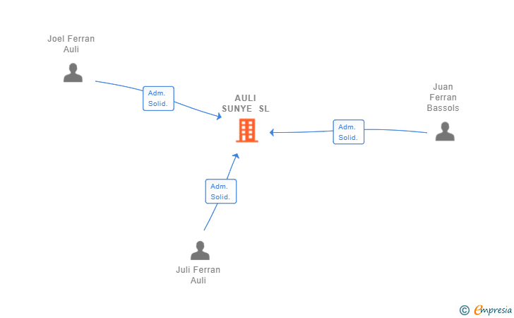 Vinculaciones societarias de AULI SUNYE SL