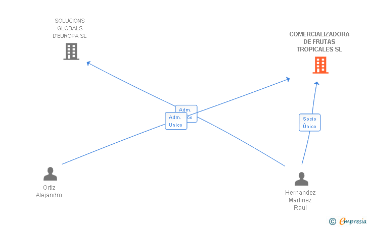 Vinculaciones societarias de COMERCIALIZADORA DE FRUTAS TROPICALES SL