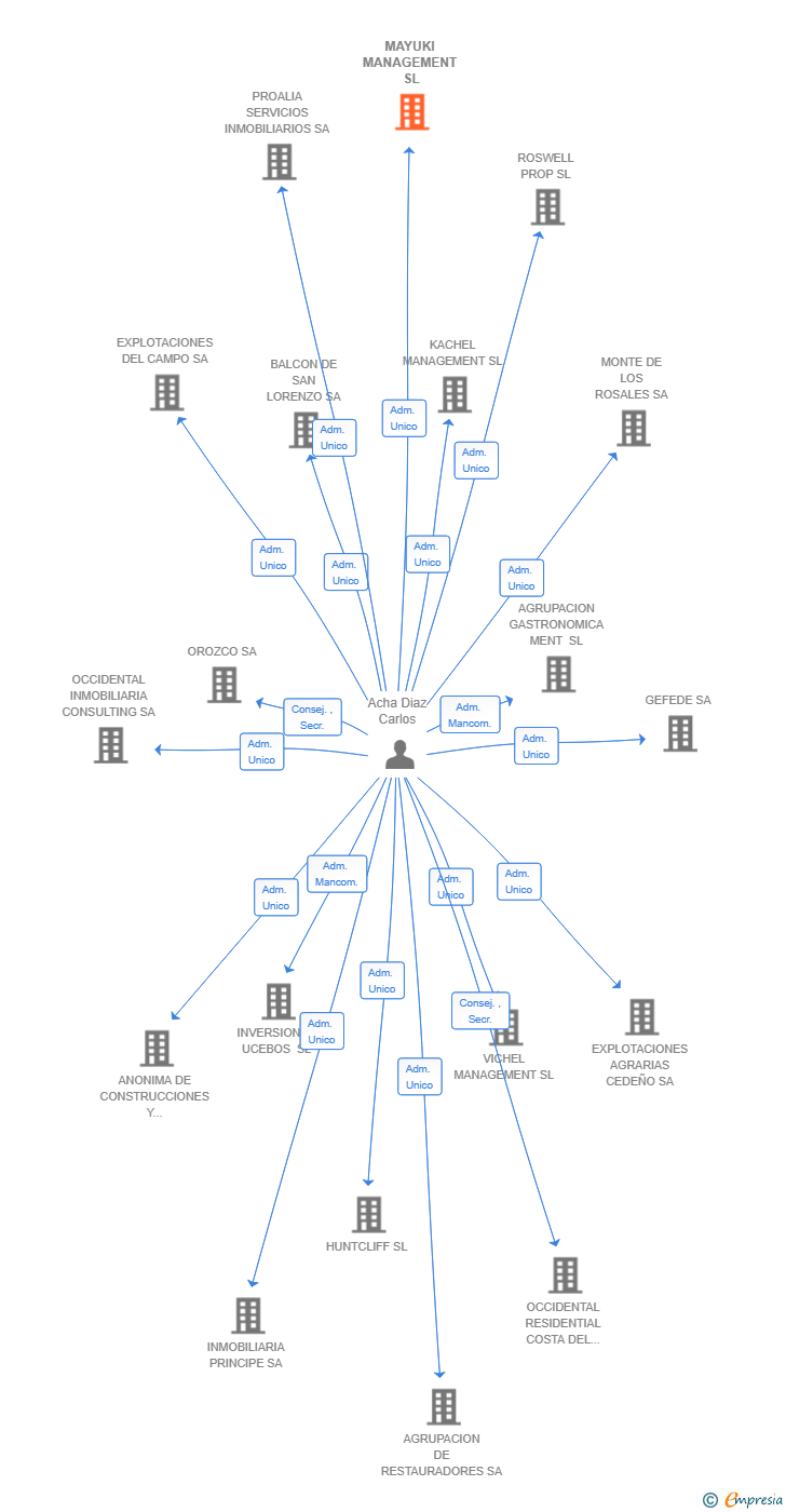 Vinculaciones societarias de MAYUKI MANAGEMENT SL
