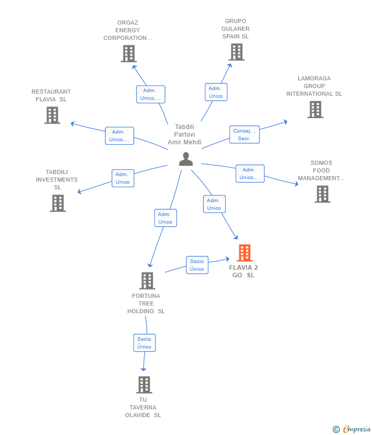 Vinculaciones societarias de FLAVIA 2 GO SL