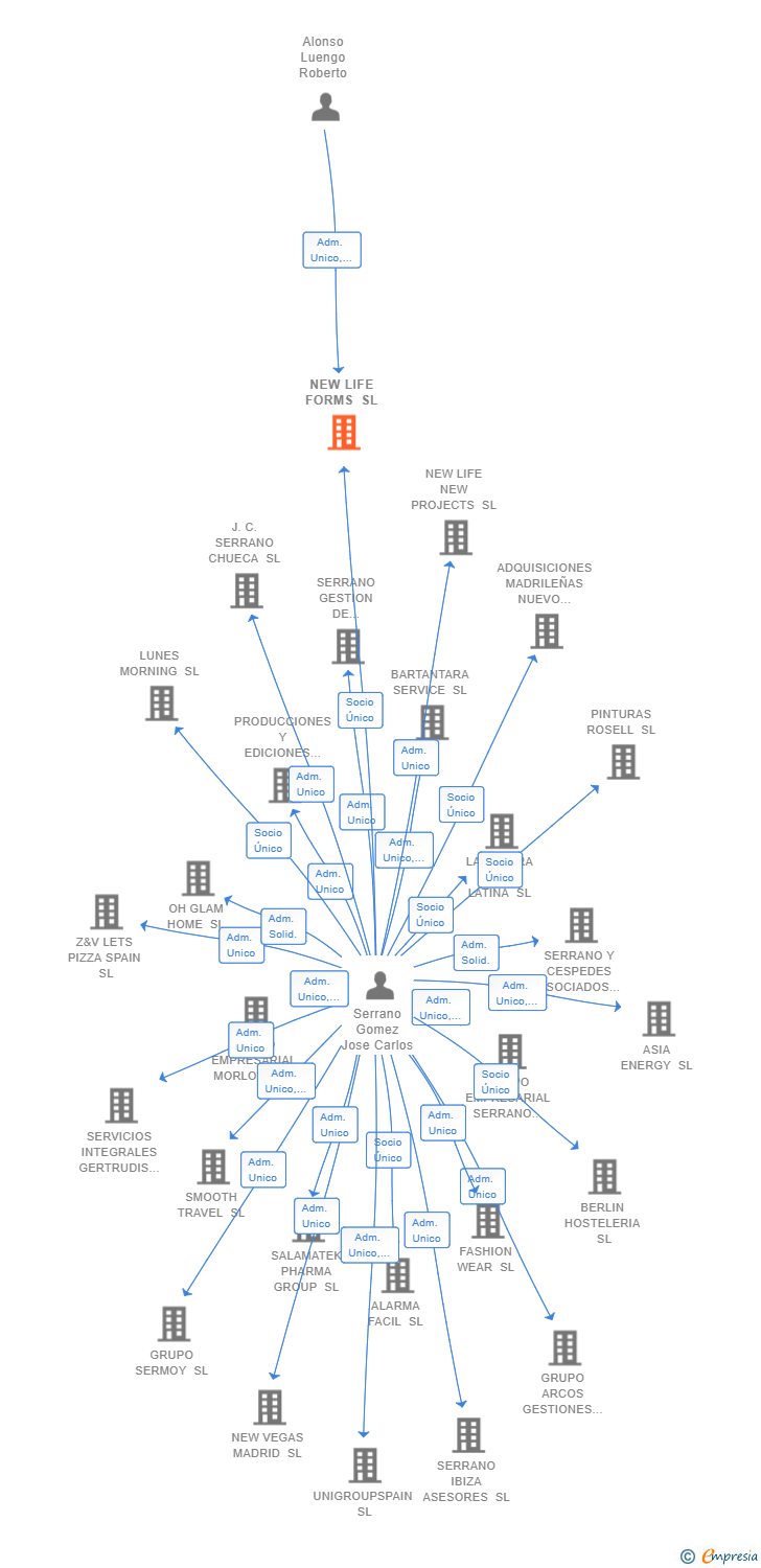 Vinculaciones societarias de NEW LIFE FORMS SL
