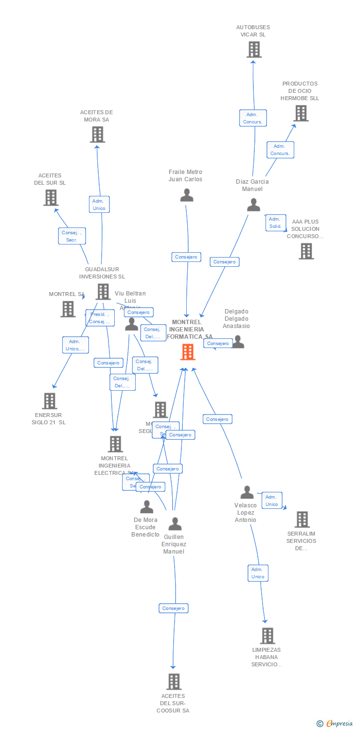 Vinculaciones societarias de MONTREL INGENIERIA INFORMATICA SA
