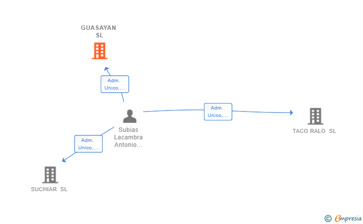Vinculaciones societarias de GUASAYAN SL