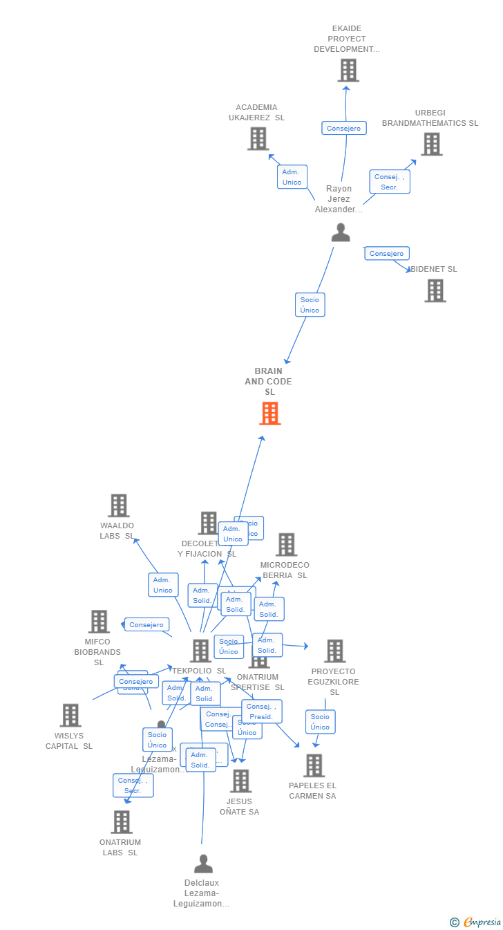 Vinculaciones societarias de BRAIN AND CODE SL