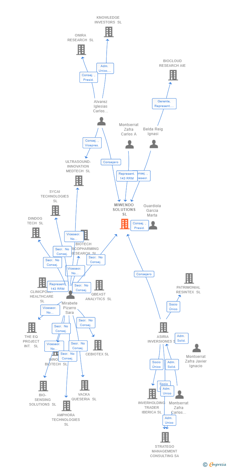 Vinculaciones societarias de MIWENDO SOLUTIONS SL