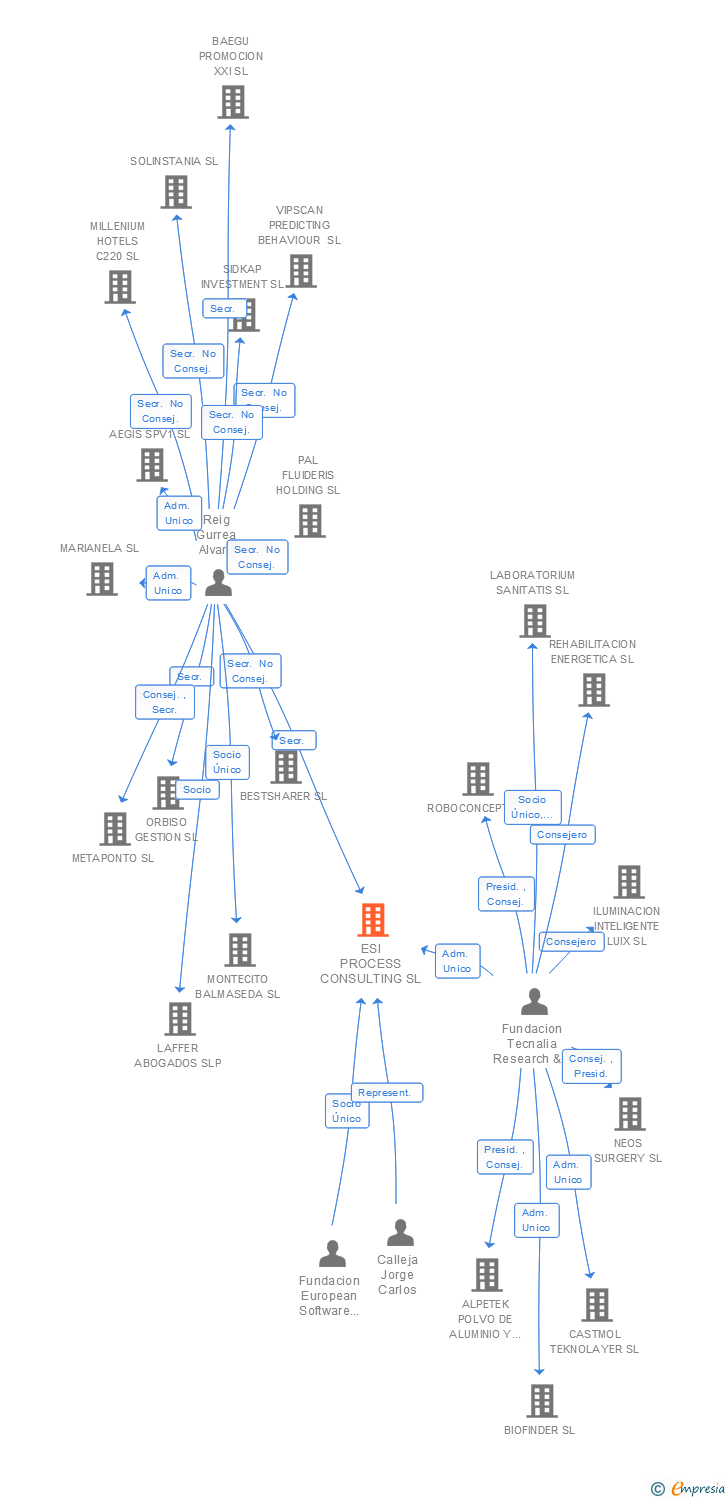 Vinculaciones societarias de ESI PROCESS CONSULTING SL