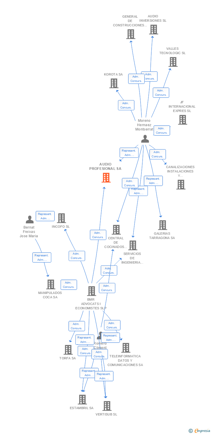 Vinculaciones societarias de AUDIO PROFESIONAL SA