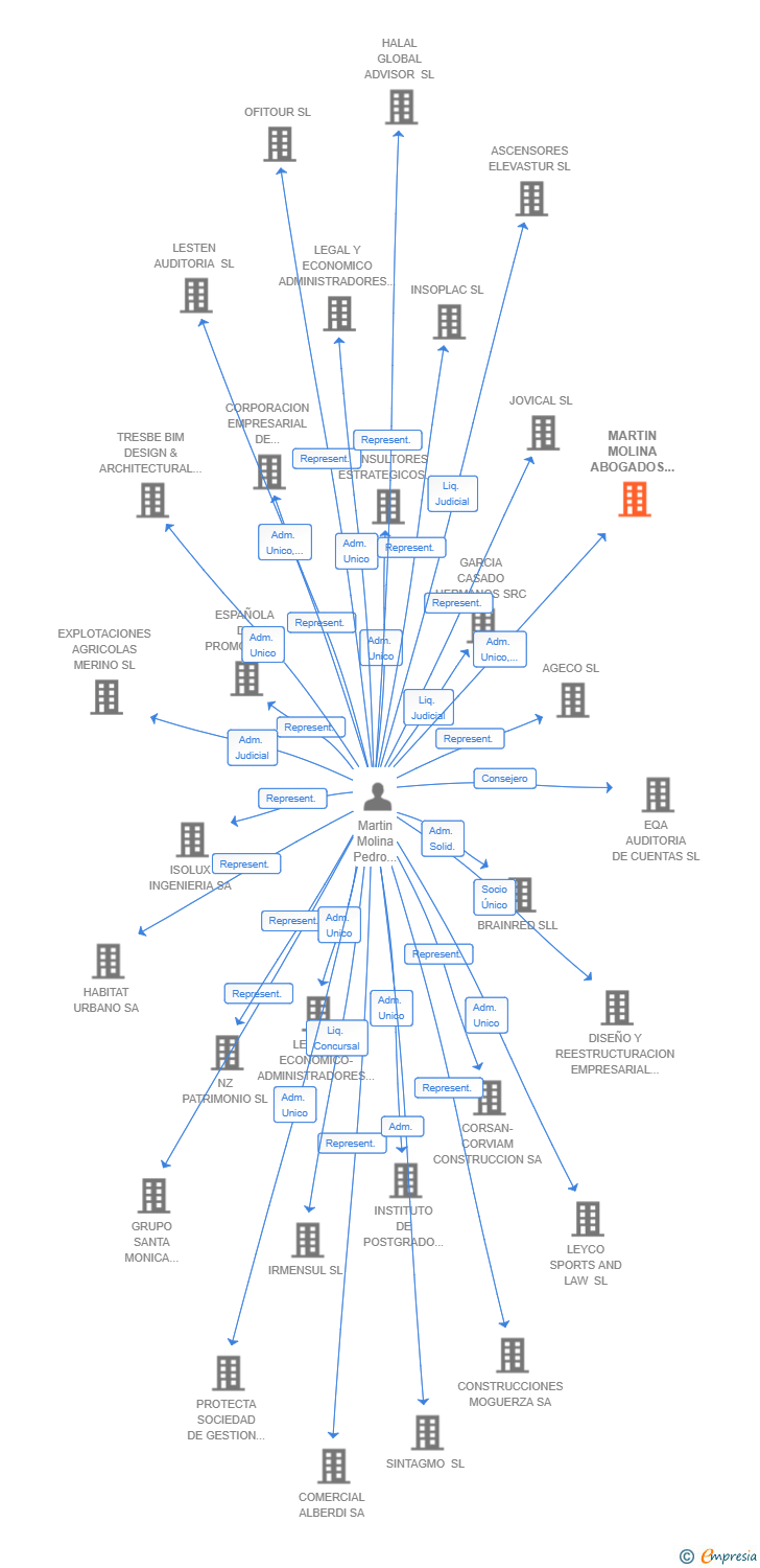 Vinculaciones societarias de MARTIN MOLINA ABOGADOS Y ECONOMISTAS SLP