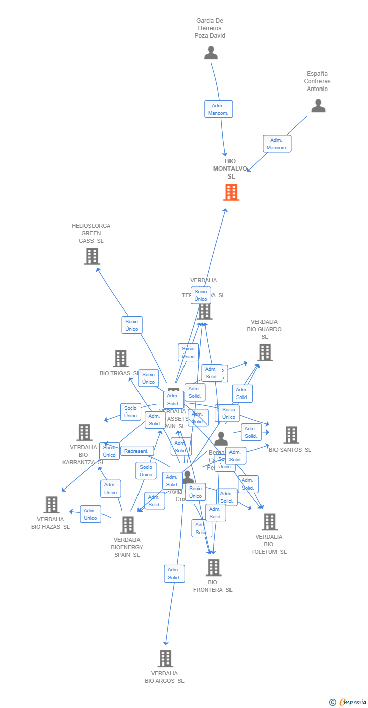 Vinculaciones societarias de BIO MONTALVO SL