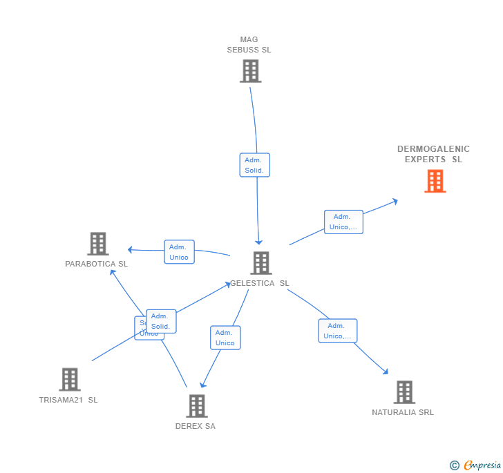 Vinculaciones societarias de DERMOGALENIC EXPERTS SL