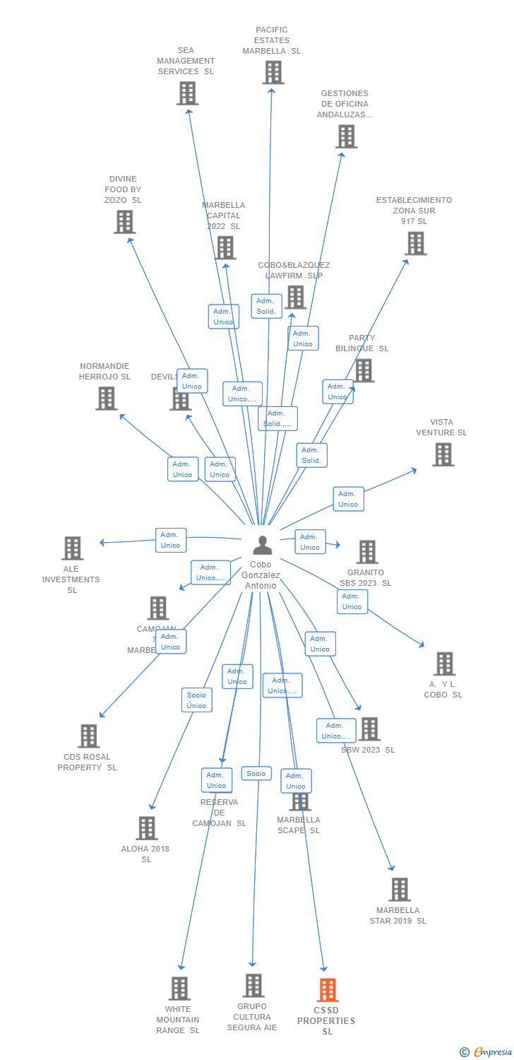 Vinculaciones societarias de CSSD PROPERTIES SL
