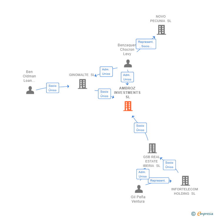 Vinculaciones societarias de AMBROZ INVESTMENTS SL