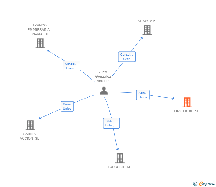 Vinculaciones societarias de DROTIUM SL