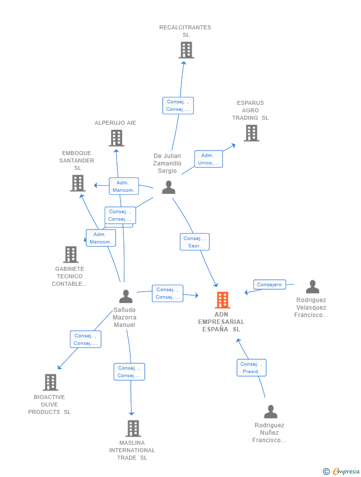 Vinculaciones societarias de ADN EMPRESARIAL ESPAÑA SL